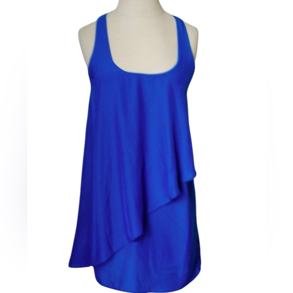 Silence + Noise Asymmetrical Blue Sleeveless Dress